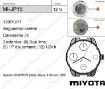 Imagen de Movimiento de pulsera de cuarzo Miyota JP15