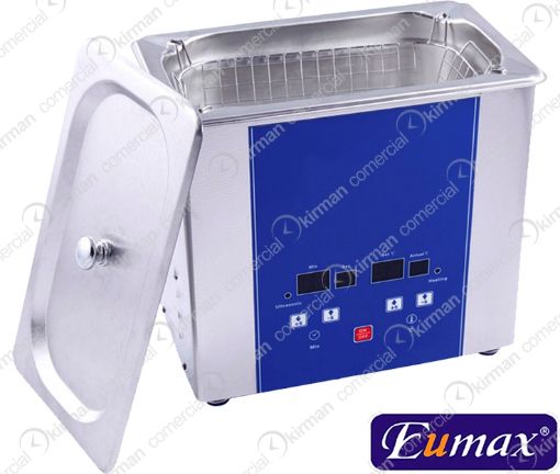 Lavadora por ultrasonidos Eumax de 0.7 litros para limpieza de joyas y relojes.