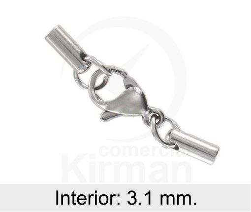Imagen de Mosquetón con terminales forrados 6 x 3.1 mm Ø Plata 927