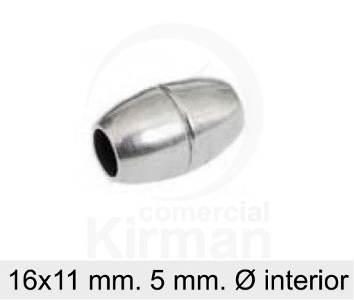Imagen de Cierre de imán 16 x 11 mm. (Ø 5 mm.) Plata 925