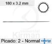 Imagen de Limatón Vallorbe redonda - Picado 2 normal L: 180 mm - LA2410-180-2