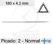 Imagen de Limatón Vallorbe triangular - Picado 2 normal L: 180 mm - LA2407-180-2