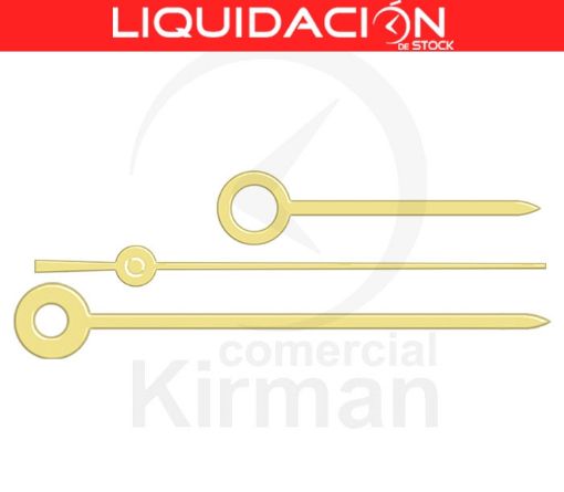 Imagen de Juego de agujas doradas calibres de Ø: horaria 120, minutera 70 y segundero 19.5