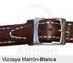CORREA PIEL MARRÓN Y BLANCO