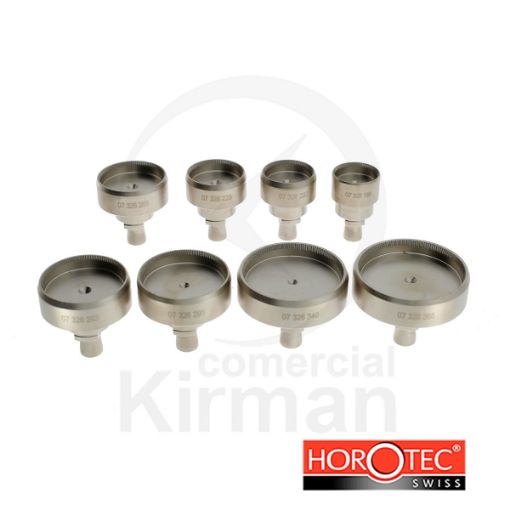 Imagen de 8 tases de acero para abrir y cerrar fondos roscados tipo RX Horotec - MSA 07.311