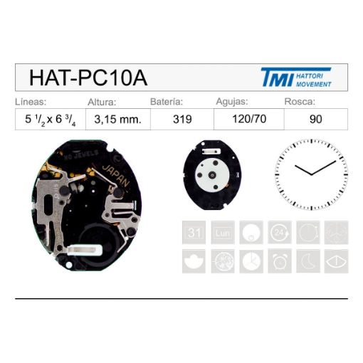 Imagen de Movimiento de pulsera Hattori PC10A