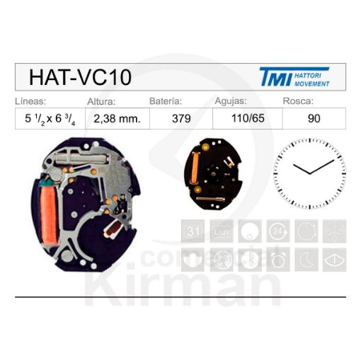Imagen de Movimiento de pulsera Hattori VC10