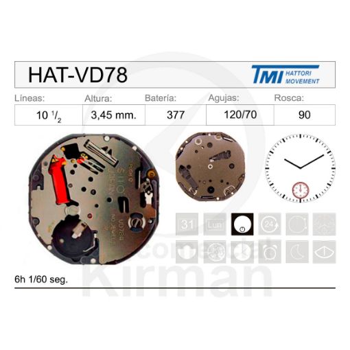 Movimiento Hattori VD78