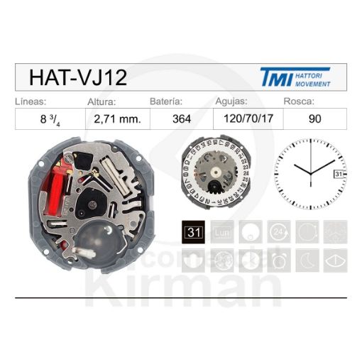 Imagen de Movimiento de pulsera  Hattori VJ12