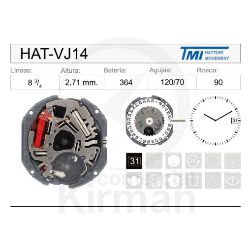 Imagen de Movimiento de pulsera Hattori VJ14