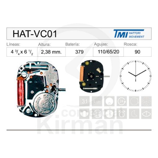 Imagen de Movimiento de pulsera Hattori VC01