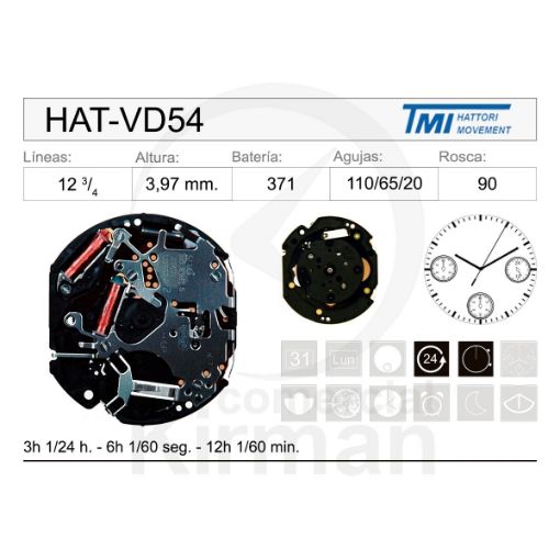 Movimiento Hattori VD54 