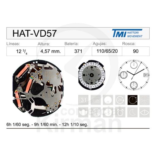 Movimiento Hattori VD57 (SII) Original 