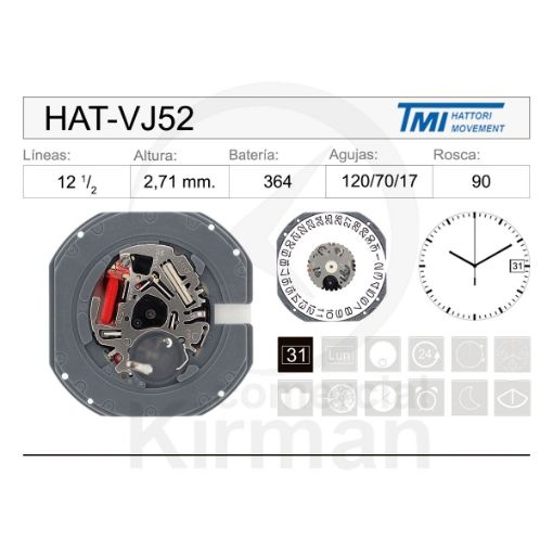 Imagen de Movimiento de pulsera Hattori VJ52