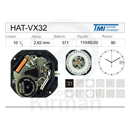 Movimiento Hattori VX32