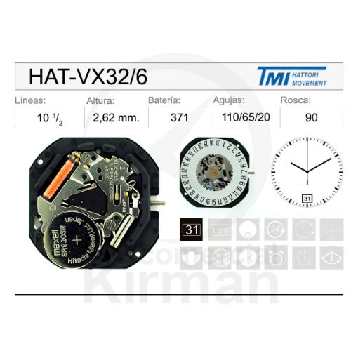 Movimiento Hattori VX32 Original