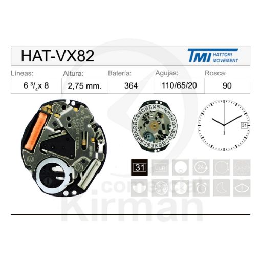 Movimiento Hattori VX82 Original