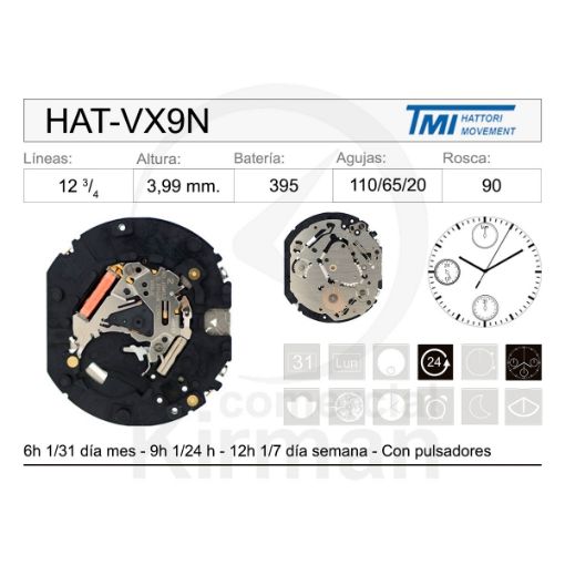 Movimiento Hattori VX9N Original