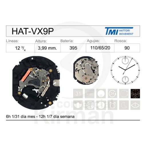 Imagen de Movimiento de pulsera Hattori VX9P