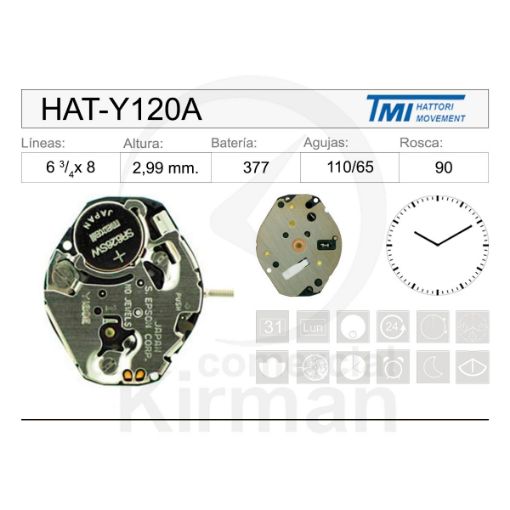 Imagen de Movimiento de pulsera Hattori Y120A