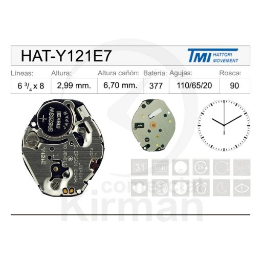 Imagen de Movimiento de pulsera Hattori Y121E7