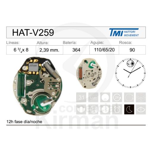 Imagen de Movimiento de pulsera Hattori V259