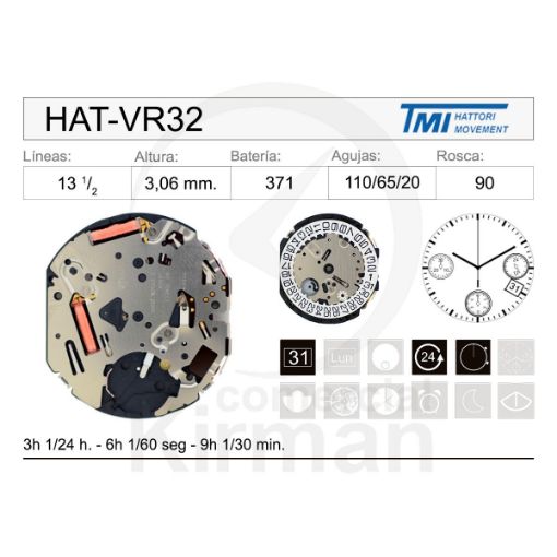 Movimiento Hattori VR32 Original 