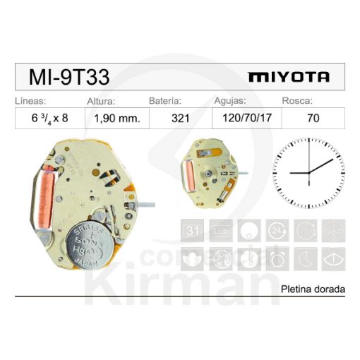 Miyota 9T33 Original 
