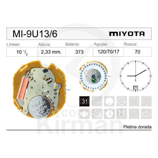 Movimiento Miyota 9U13 Original 
