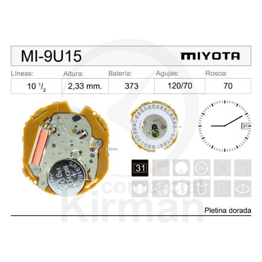 Movimiento Miyota 9U15 Original 