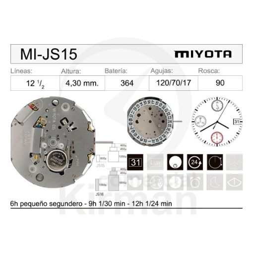 Movimiento Miyota JS15 Original 