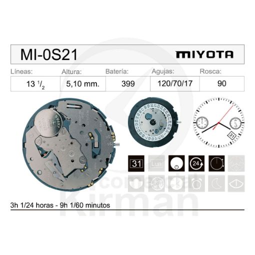 Movimiento Miyota 0S21 Original