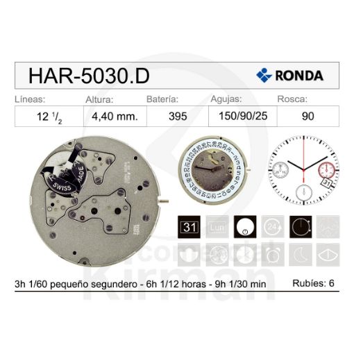 Movimiento Ronda 5030.D Original