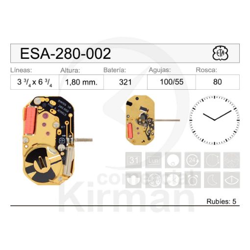 Movimiento ETA 280.002 Original