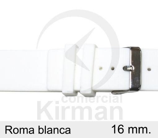 Imagen de Correa silicona Roma color blanca 16 mm