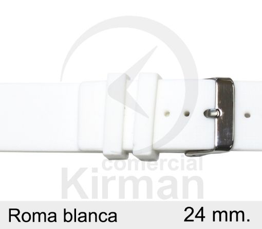 Imagen de Correa silicona Roma color blanca 24 mm