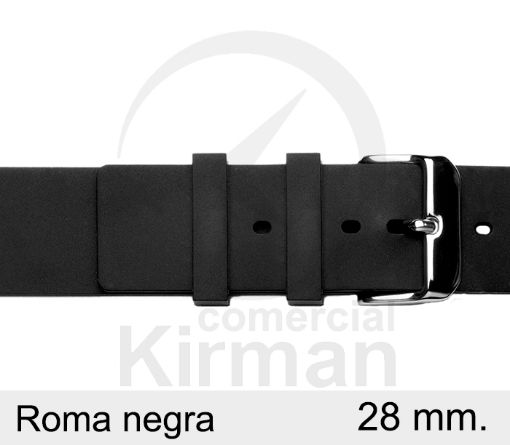Imagen de Correa silicona Roma color negra 28 mm