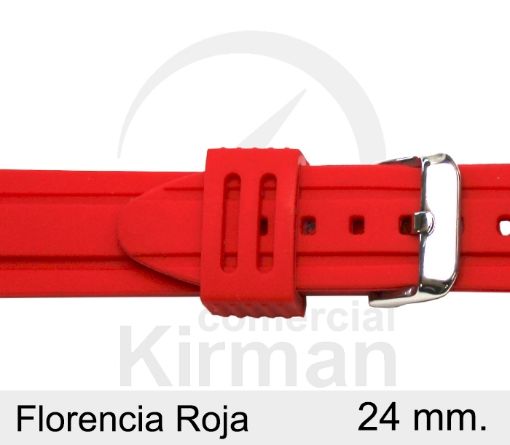 Imagen de Correa silicona Florencia de color roja de 24 mm