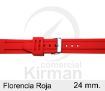 Imagen de Correa silicona Florencia de color roja de 24 mm