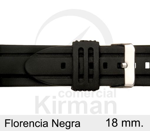 Imagen de Correa silicona Florencia color negra 18 mm