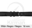 Imagen de Correa silicona Milan color negra y costura negra 18 mm