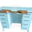 Imagen de Mesa de madera para relojeros con posabrazos y cajoneras