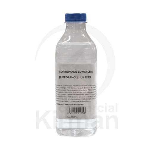 Botella de 1 litro de alcohol isopropílico de alta pureza para limpieza de maquinaria de reloj.