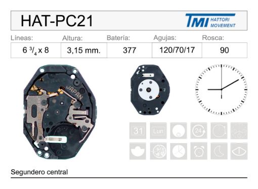 Movimiento Hattori PC21 