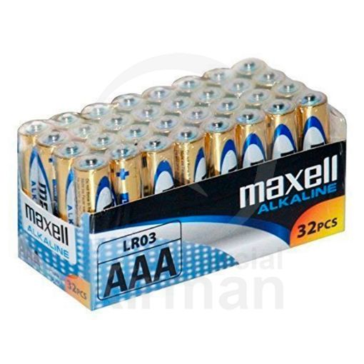Imagen de Pack de 32 baterías de consumo alcalinas Maxell AAA MA-LR03P32