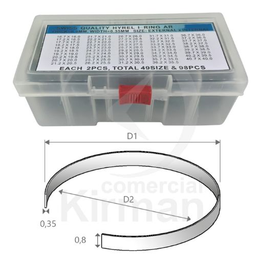 Imagen de Surtido Juntas Cristales Hytrel G. 0,80 MM
