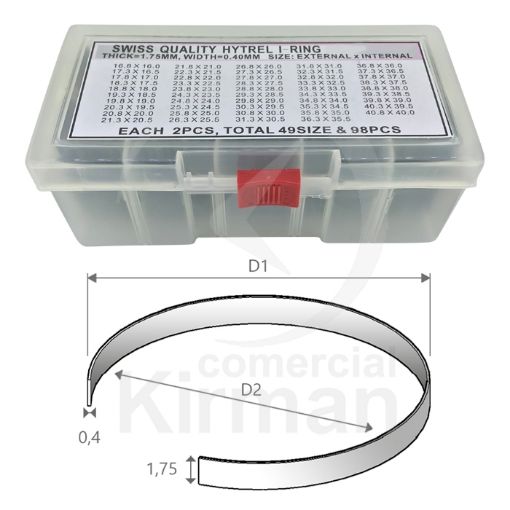 Imagen de Surtido Juntas Cristales Hytrel G 1.75 MM