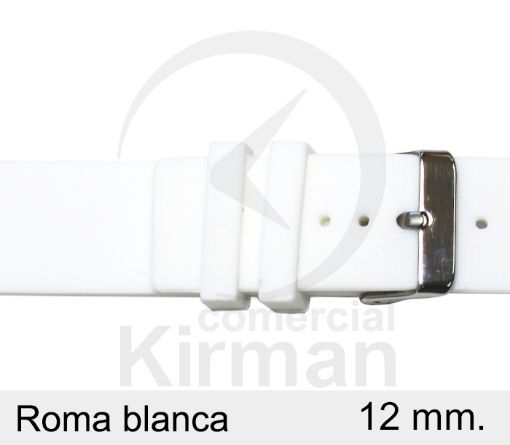 Imagen de Correa silicona Roma color blanca 12 mm