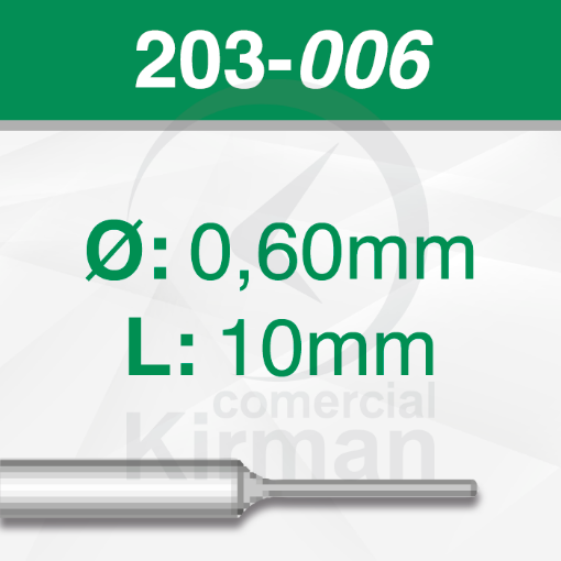 Imagen de Pack 6 brocas de acero (203)  Ø:0.6mm y L:10mm