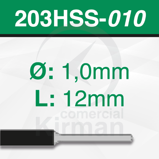 Imagen de Pack 2 Brocas de acero (203HSS) Ø 1.0mm y L1 12 mm